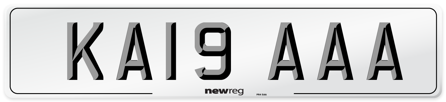 KA19 AAA Number Plate from New Reg